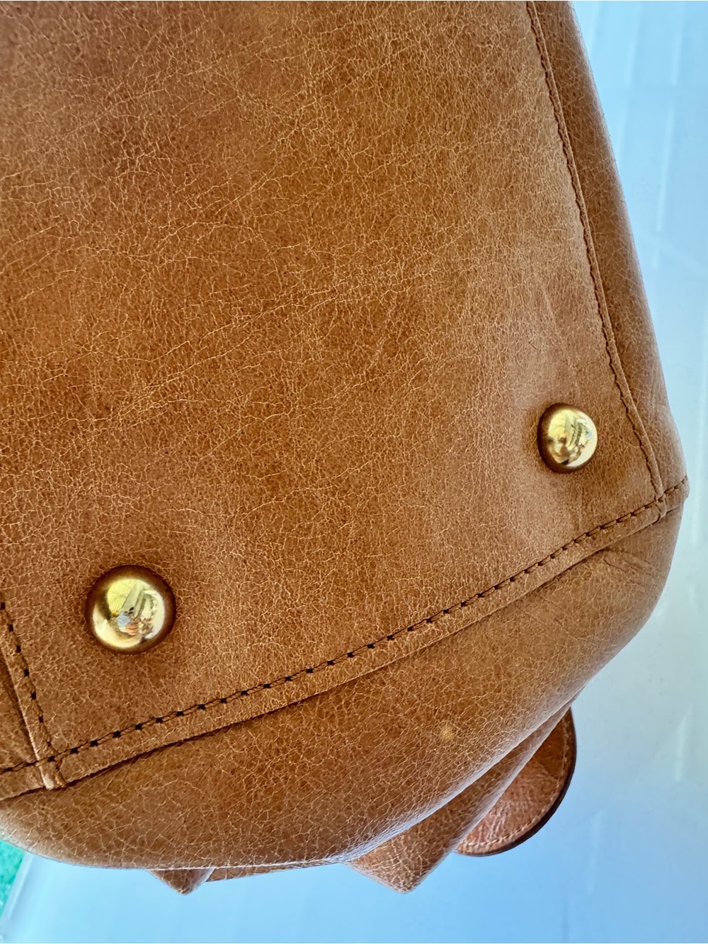 See By Chloe Cognac Brown Leather Satchel with Gold Accents - Picture 6 of 14